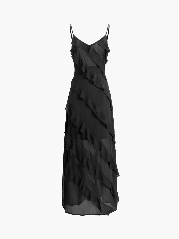 Scarlett - Daring Ruffled Maxi Dress