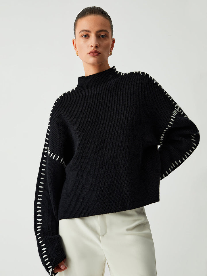 Alma - Oversized Mock Neck Sweater