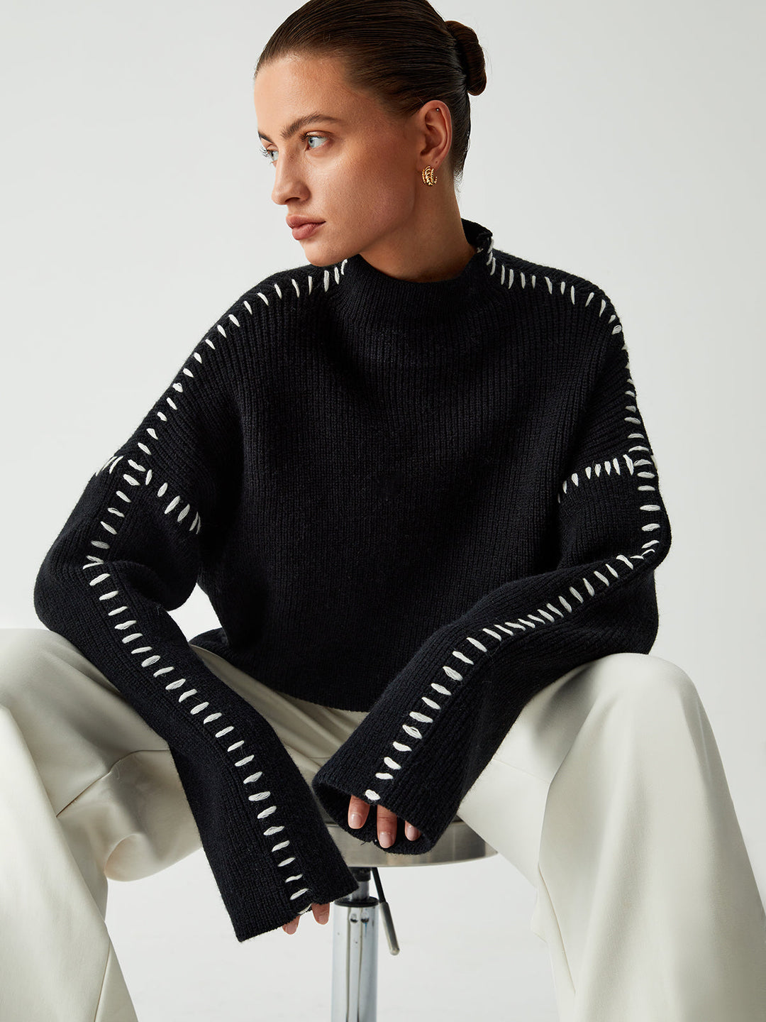 Alma - Oversized Mock Neck Sweater