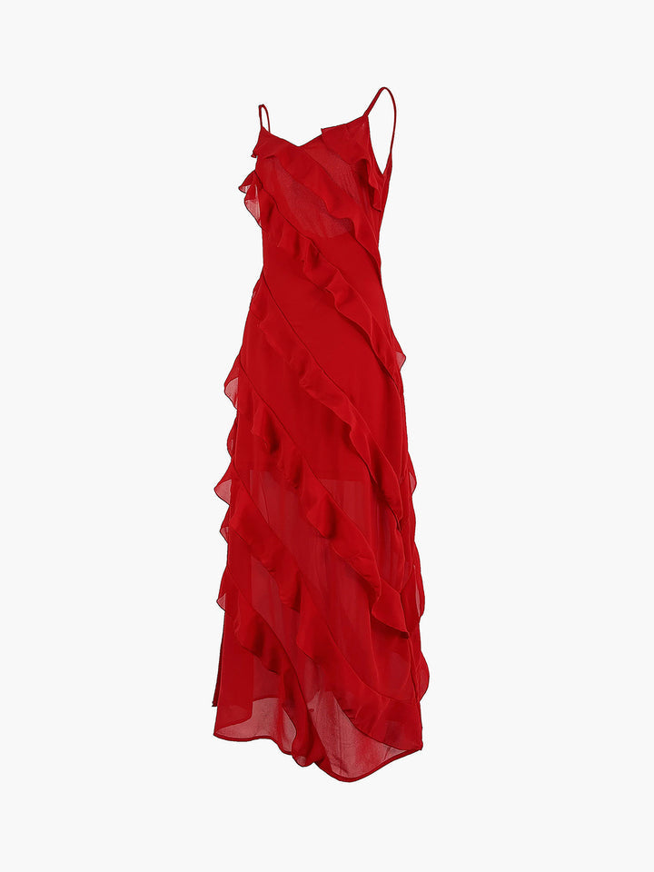 Scarlett - Daring Ruffled Maxi Dress