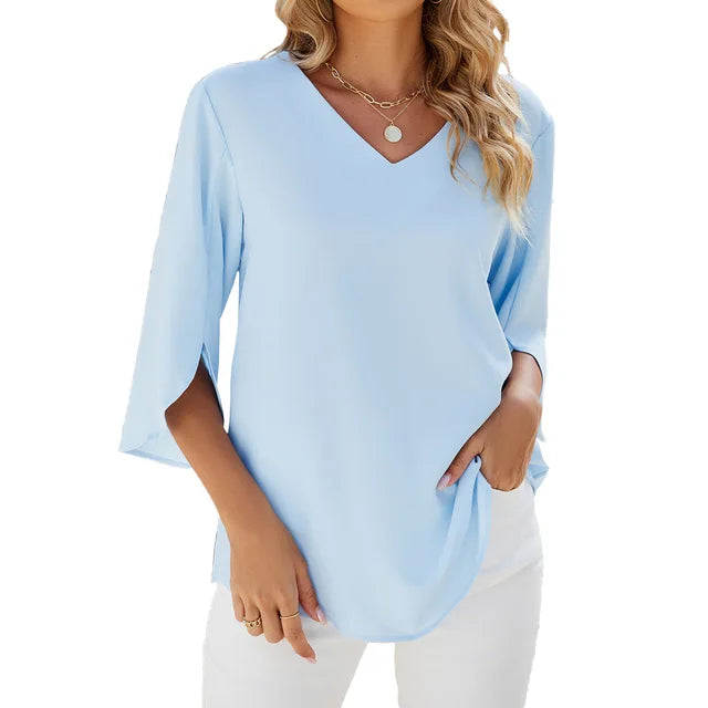 Sarah - Soft V-neck Blouse