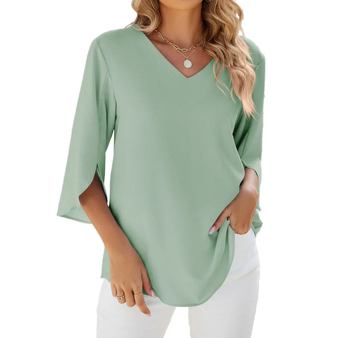 Sarah - Soft V-neck Blouse