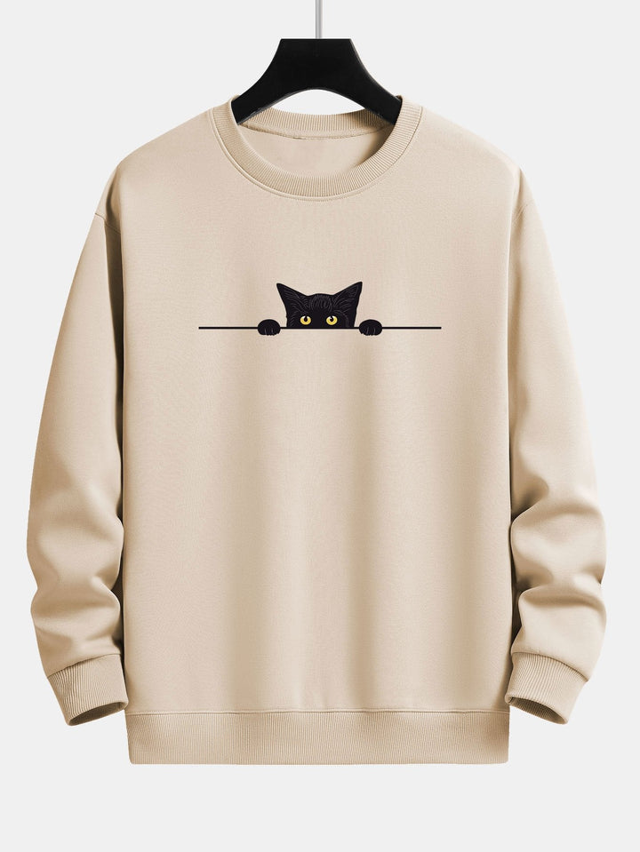 Savannah - Cozy Cat Print Sweatshirt